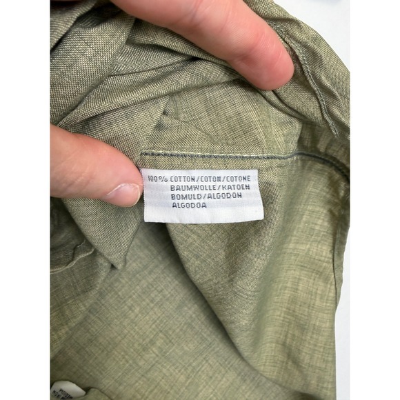 Polo Ralph Lauren Blaire Shirt Mens 16.5 Olive Green Cotton Button Down Long Slv - Picture 6 of 8